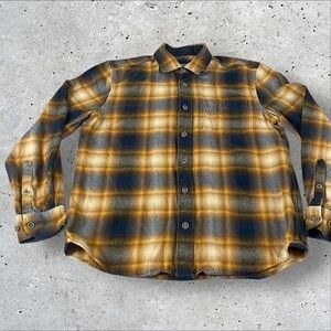32 Bar Blues Shirt Mens Small  Shadow Plaid Flannel Long Sleeve Preppy  356